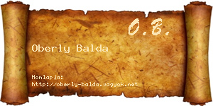 Oberly Balda névjegykártya